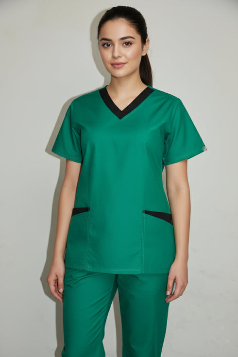 Women's 4-Pocket Rounded V-Neck Scrub
